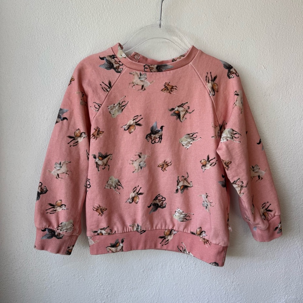 Molo Dicte Fairy Horses Mini Girls Pink Sweater Size 4y